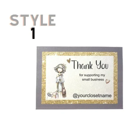 Poshmark Thank You Card - Set of 100 Online Boutique Packaging Card - Thank You - Picture 5 of 12